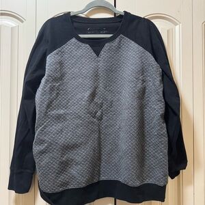 Eddie Bauer Black and Gray Quilted Sweatshirt